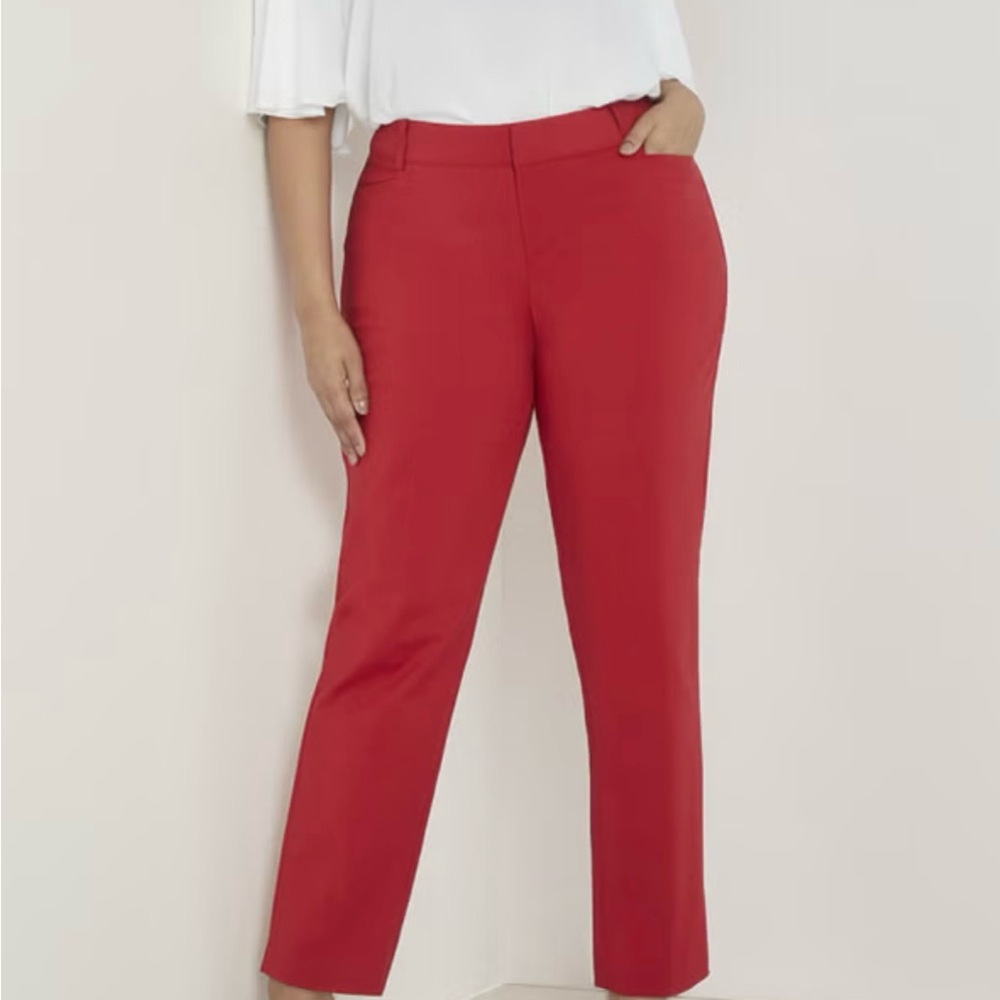 Eloquii Vibrant Red Straight Leg Pants